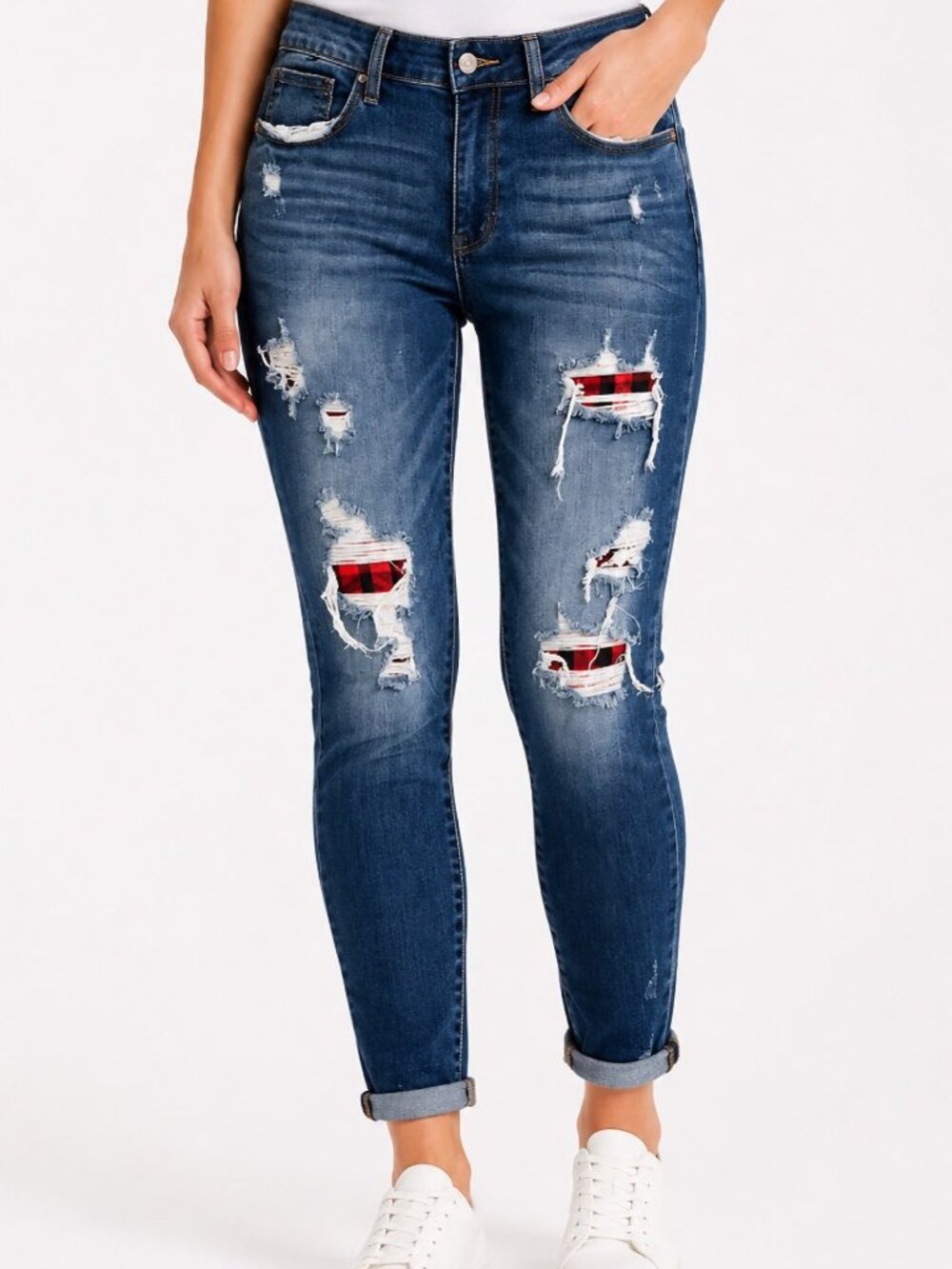 Judy Blue High Rise Skinny Jeans Distressed Patch Denim 14W